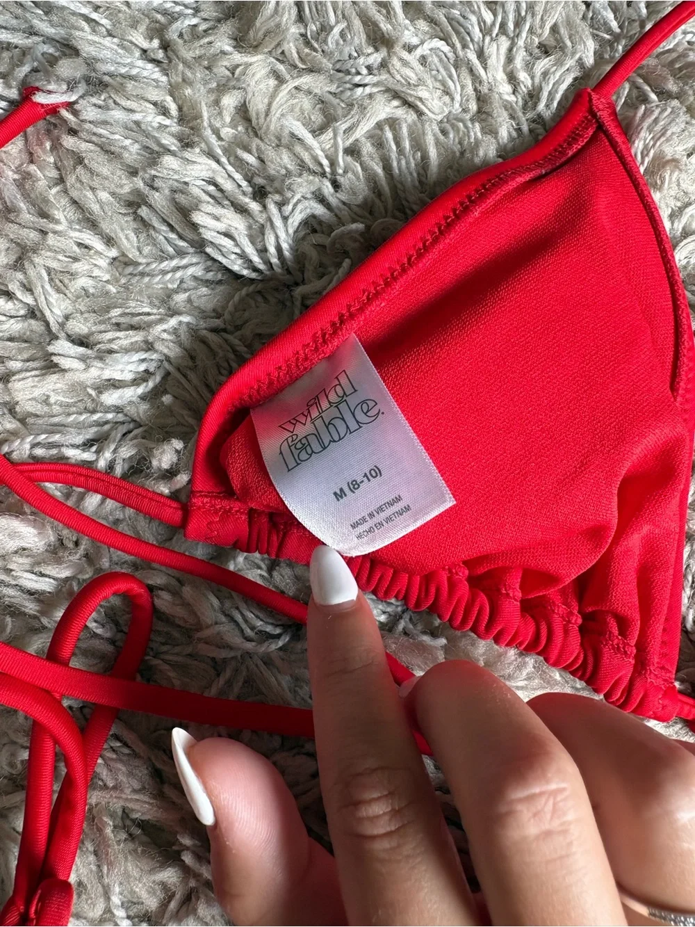wild fable Red Triangle String Bikini Set - Picture 3 of 4